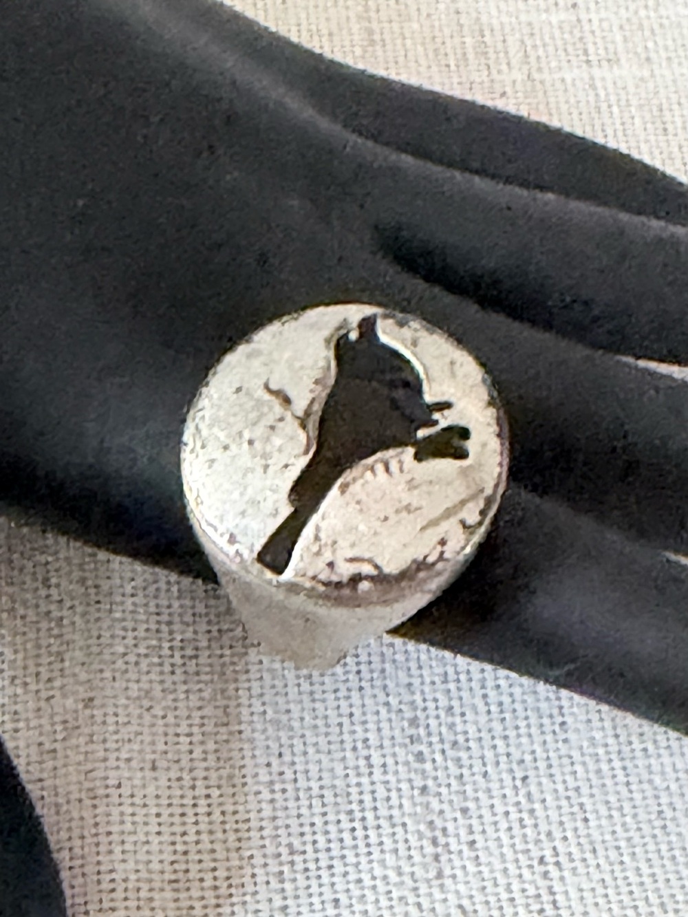 Silver Bird Signet Ring - size 8